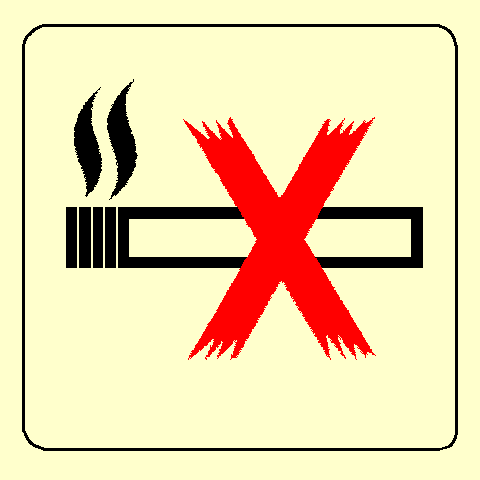 Strichzeichnung einer rot durchkreuzten Zigarette auf weißem Grund